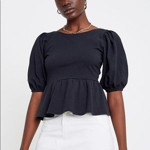 Urban Outfitters Rosaleen Tie-Back Peplum Top